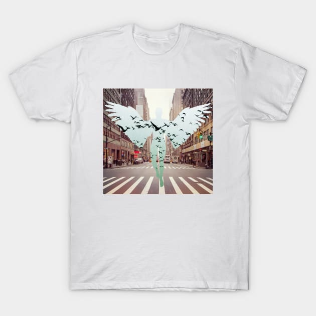 New york angel T-Shirt by thehollowpoint